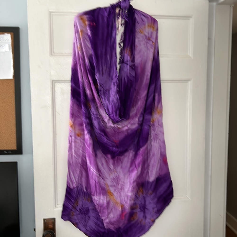 Sarong/swimsuit, cover-up/beach blanket. 100% rayon shades of purple. One size